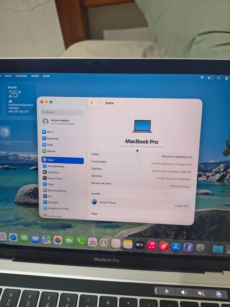 Macbook Pro 2020 32GB / i7 / 512 SSD 13 Pol - Foto 4
