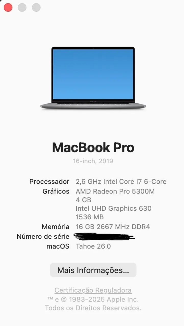 MacBook Pro 16? 2019 i7 16GB 512GB Radeon Pro 5300M 4GB