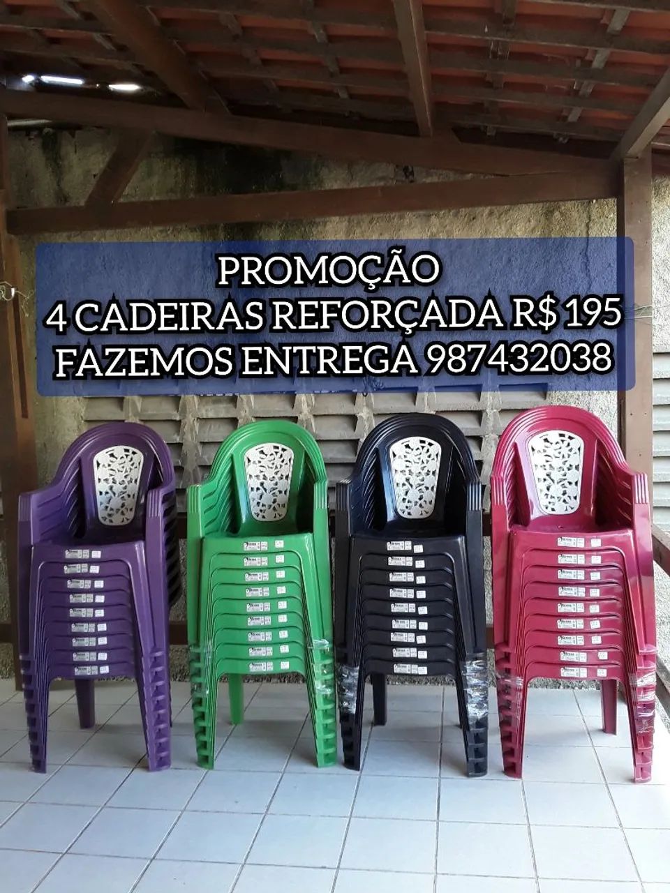 CADEIRA DE PLASTICO R REFORÇADA E ENTREGO HOJE 