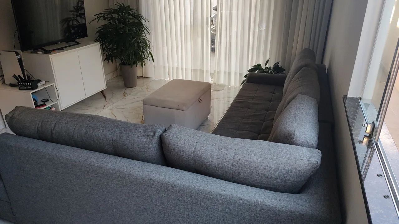 Conjunto com 2 sofás cinza | Forma Sofá de Canto | Grande e Versátil  - Foto 3