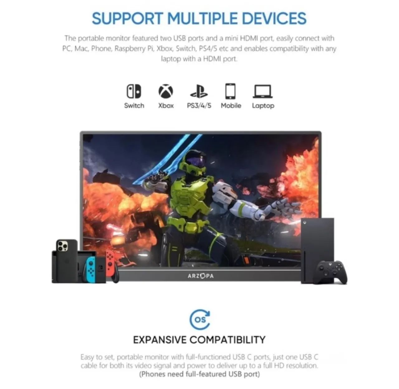 Monitor Arzopra 144hz 16.1 Pol - Foto 4