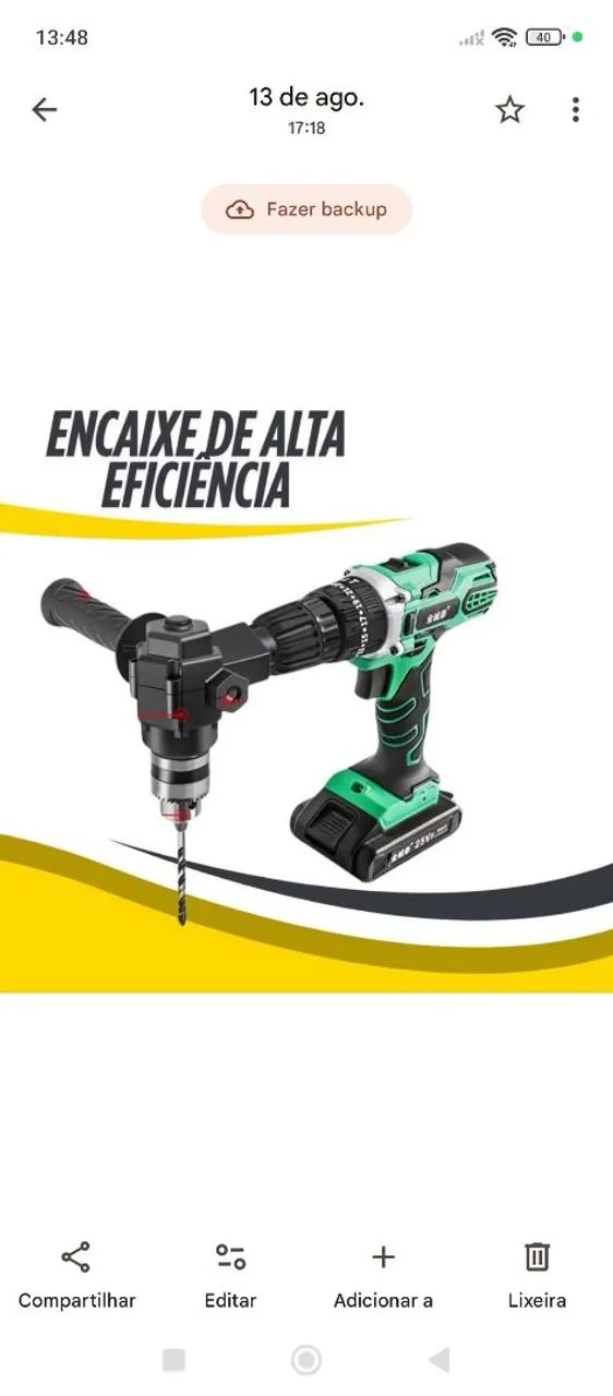 KIT ADAPTADOR FURADEIRA E PARAFUSADEIRA ANGULO 90 GRAUS RETO  - Foto 2