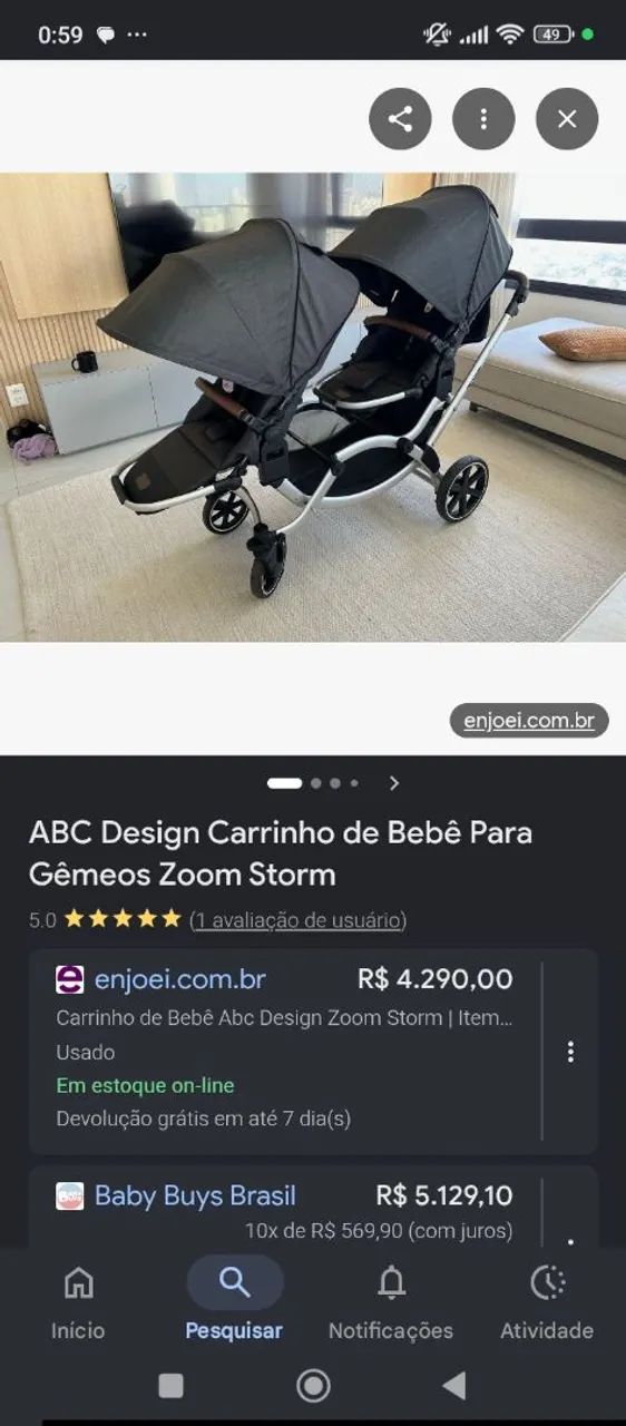 Carrinho de bebê Zoom da ABC Design  - Foto 2