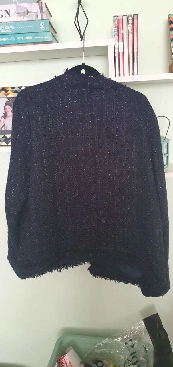 Blazer Tweed Azul Marinho - A Collection - Foto 2