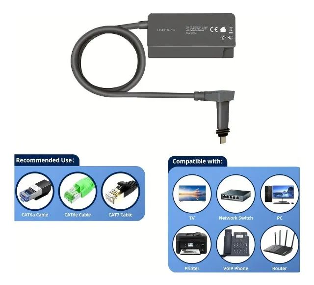 Ethernet Adaptador Emenda Rj45 Para Cabo Starlink V2 De Rede - Foto 4