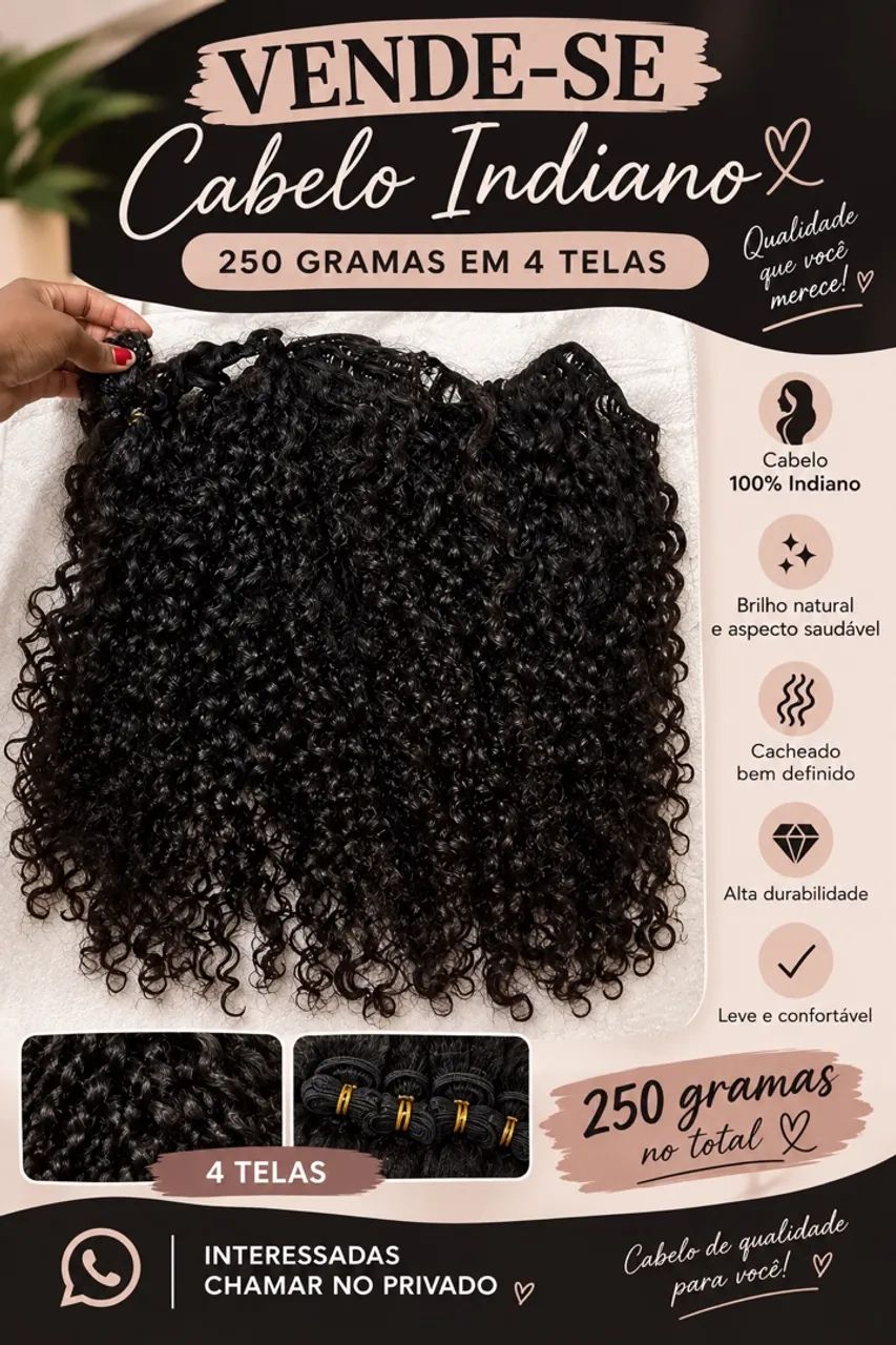 Cabelo cacheado indiano 