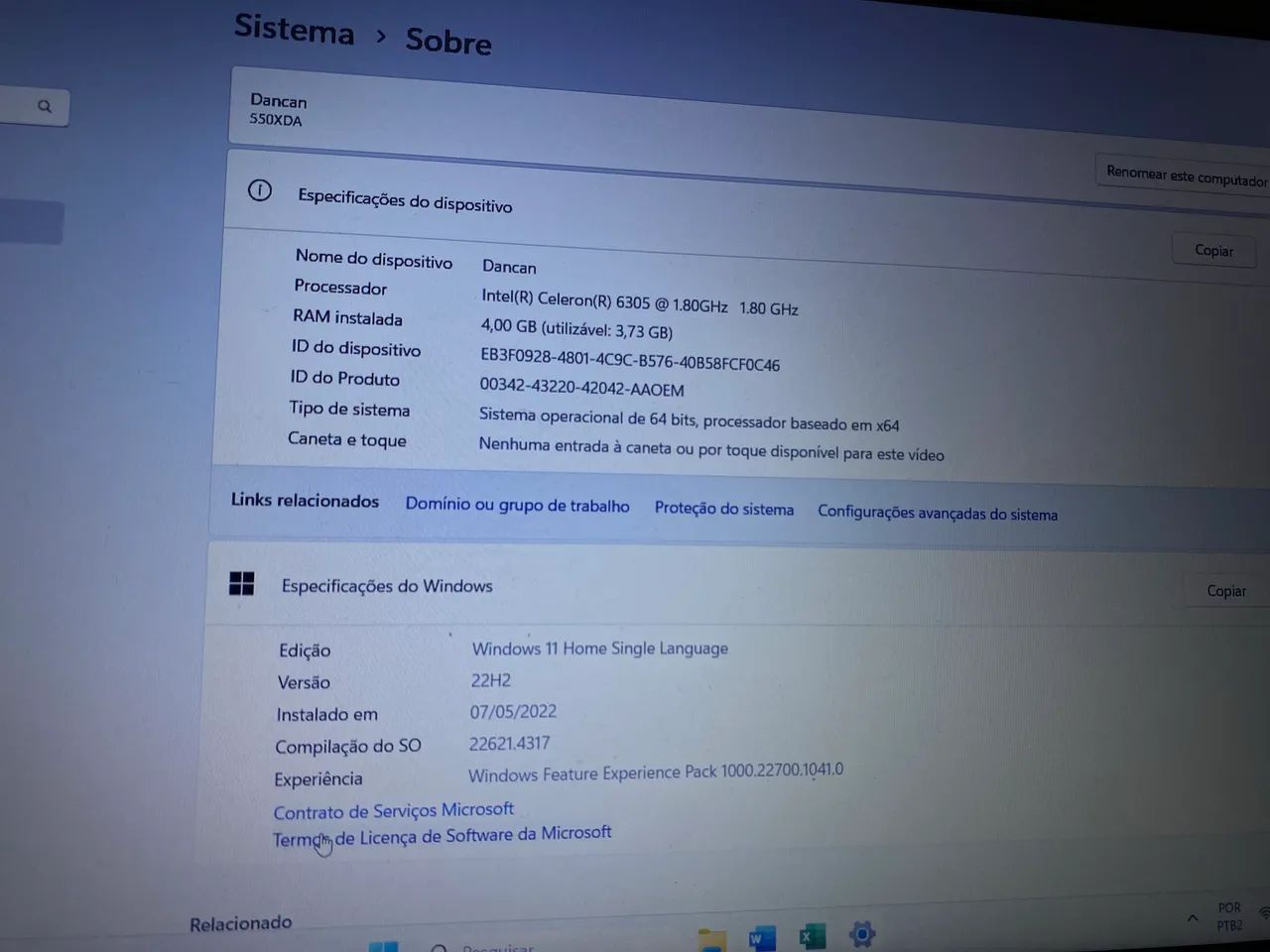 Notebook Samsung.