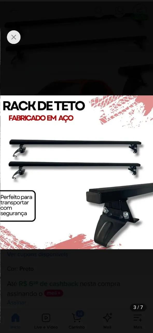 Vendo rack de teto universal 