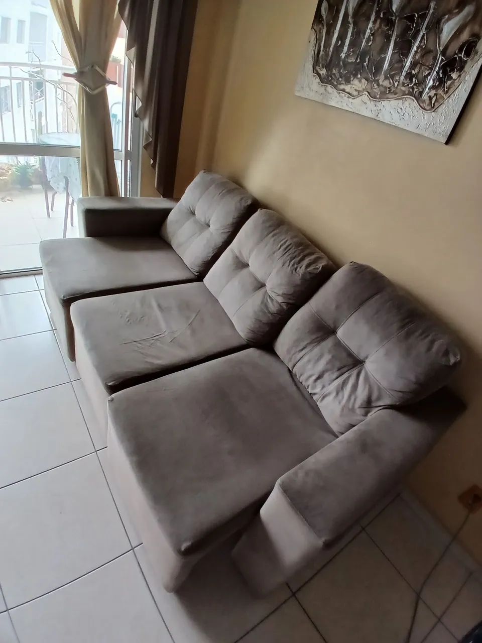 Sofá Retrátil Cinza - Foto 4