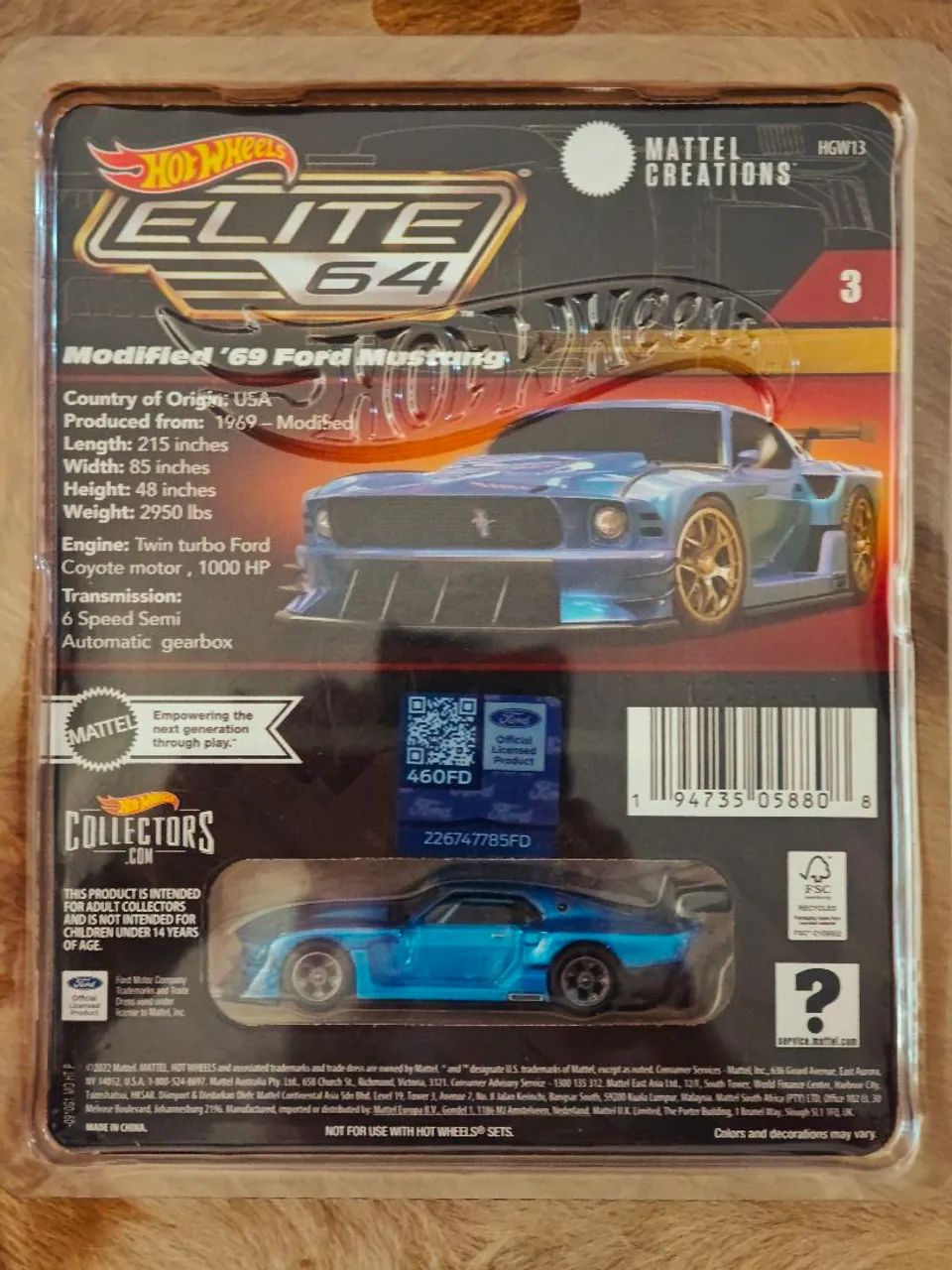 Hot Wheels elite 64 69 Ford Mustang - Hobbies e coleções - Centro