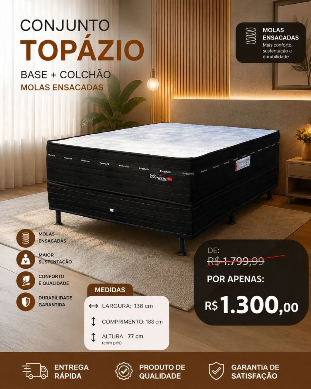 Conjunto base mais colchão 