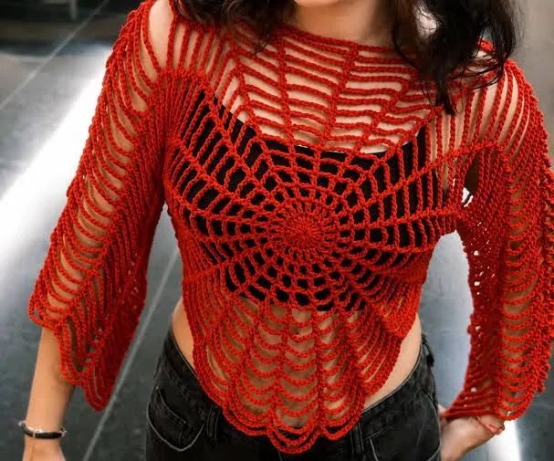 Camisa crochê feminina