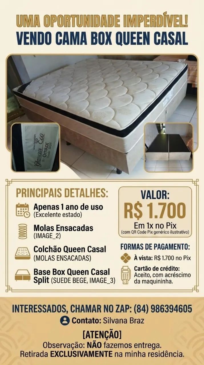 Cama box casal Queen 