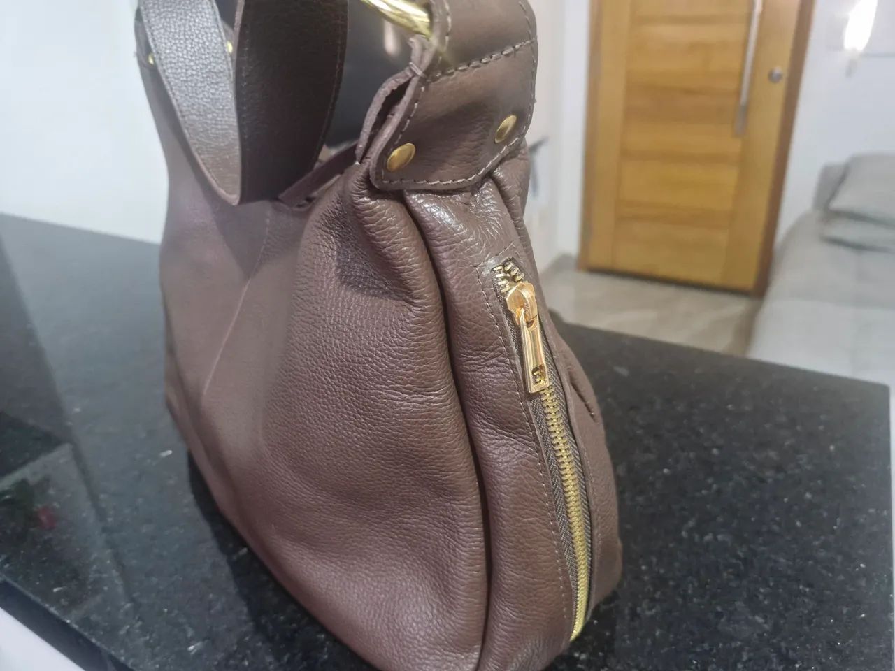 Bolsa couro legitimo romana bolsas nunca usada - Foto 2