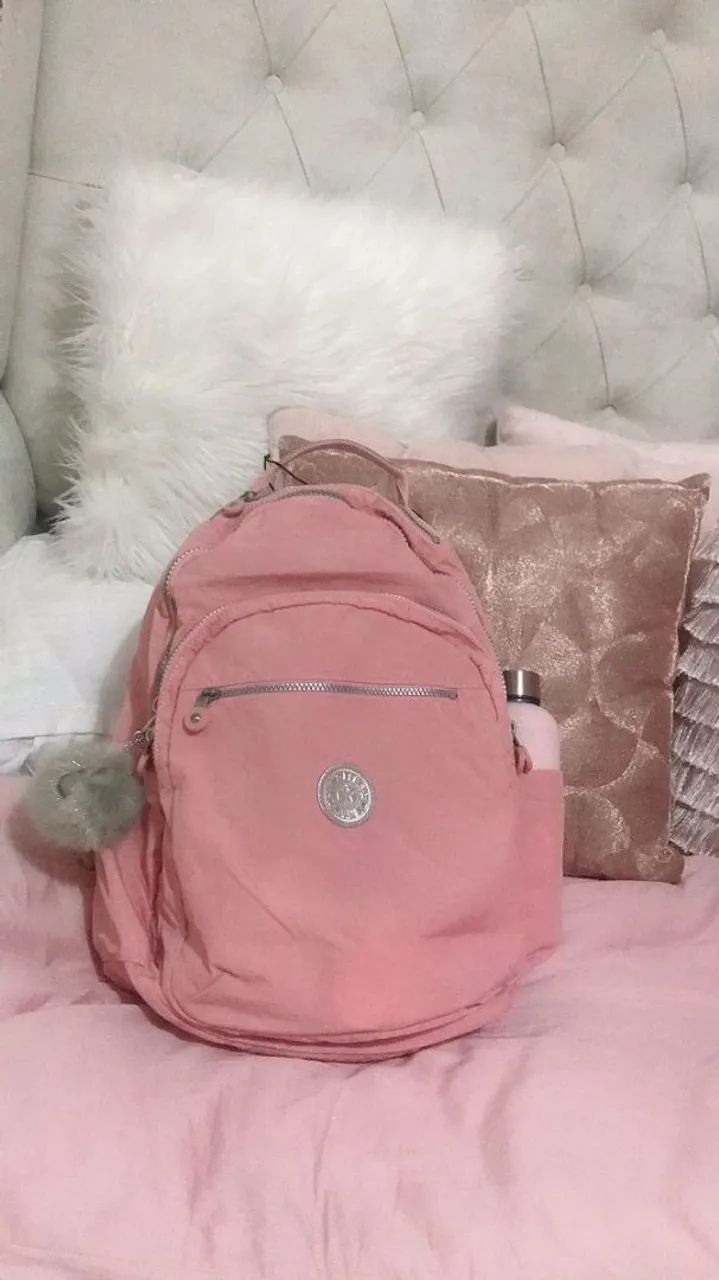 Mochila Kipling Original XL Rosa Linda Delicada e Resistente - Foto 4