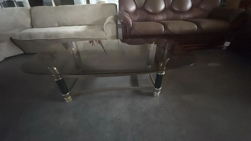 Mesa de centro vidro com preto