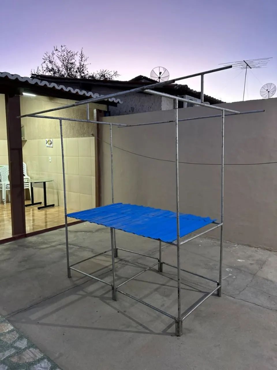 Mesa de ferro, desmontável para feirante (160x80cm) - Foto 5