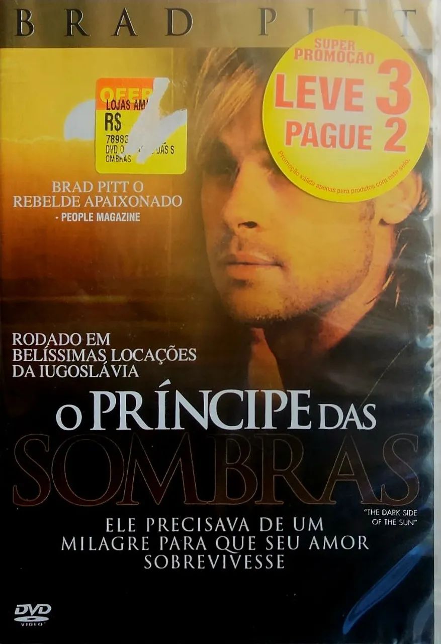 Filme DVD O Príncipe das Sombras com Brad Pitt. O primeiro filme do Brad no cinema. 