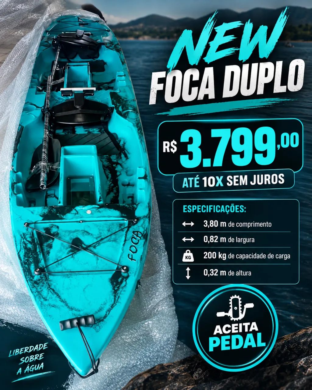 Caiaque duplo New foca azul - Esportes Aquáticos - Cidade Vera