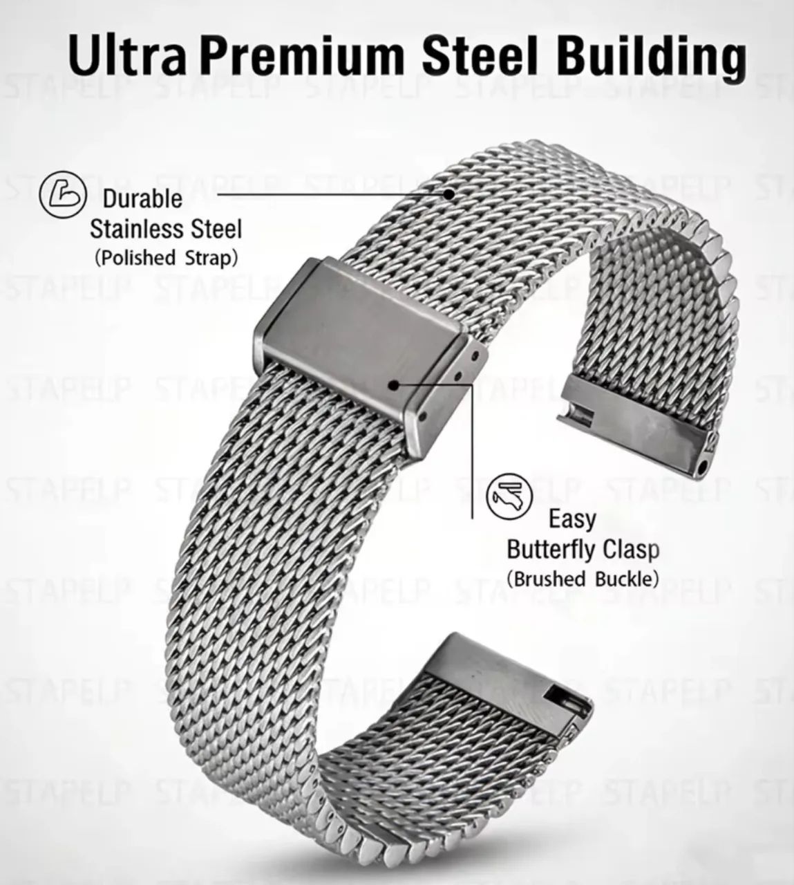 Pulseira de malha Trançada Milanese 22mm