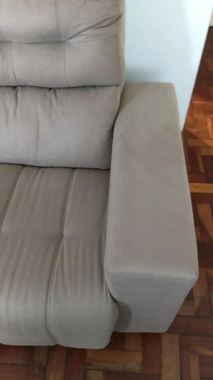 Sofá dois lugares velut cor castor - Foto 3