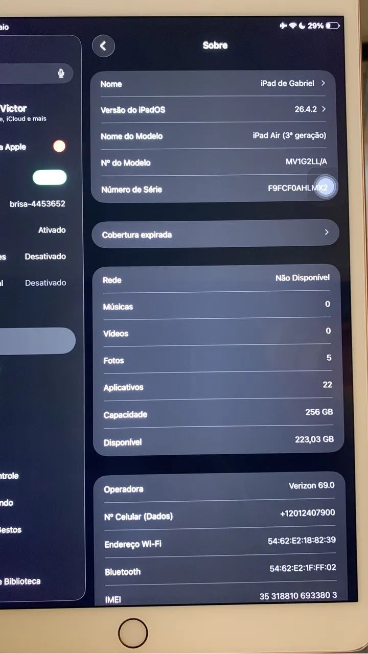 iPad Air 3 - 256GB - ROSE | Aparelho em ótimo estado de
