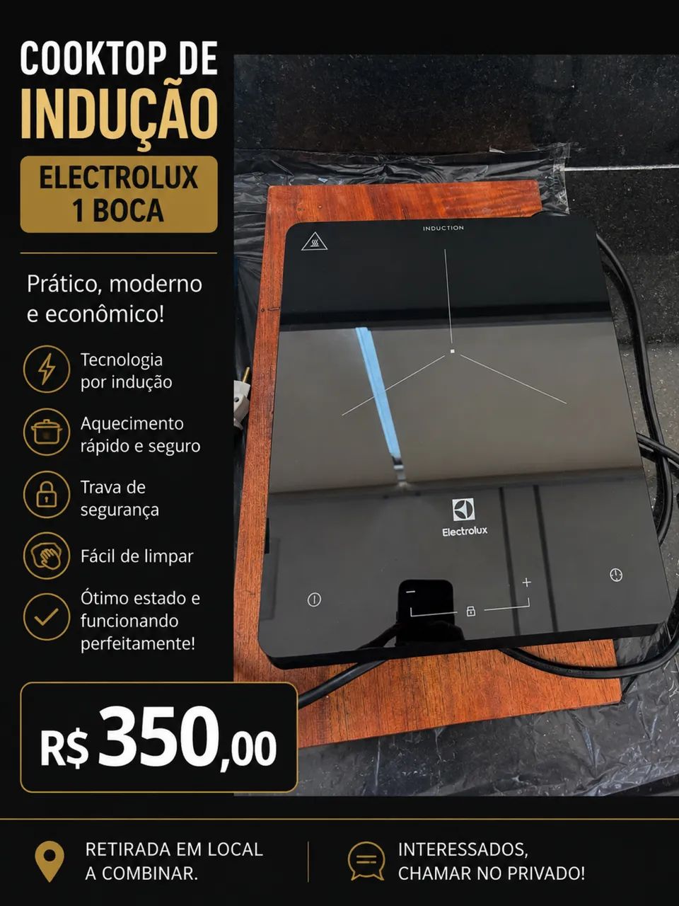 Cook top indução Eletrolux 