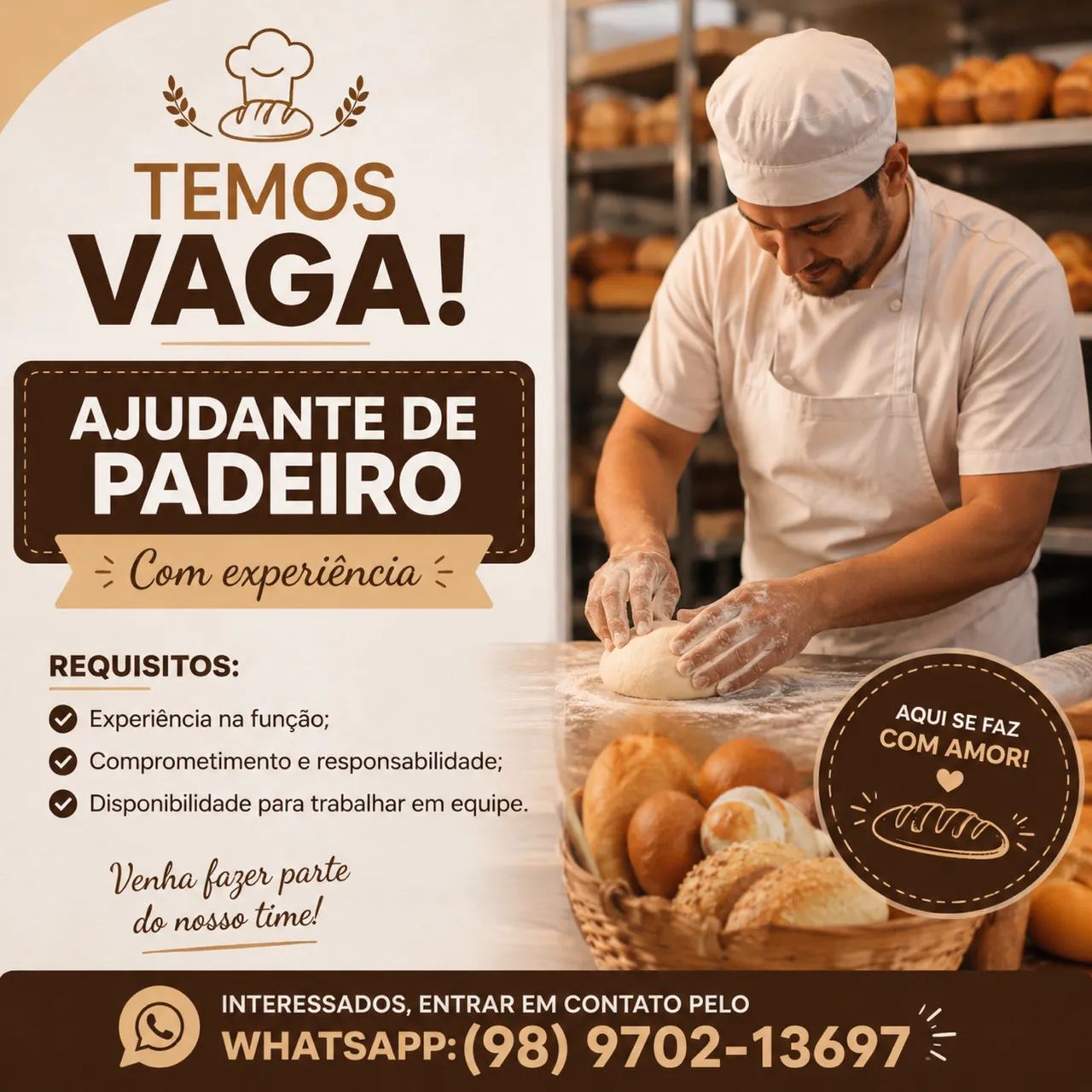 Ajudante de padeiro 