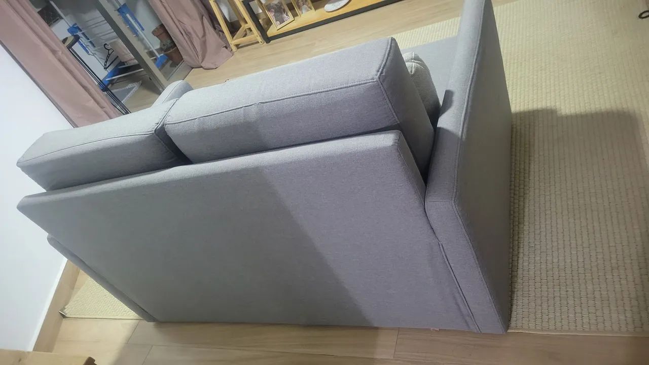 Sofá cama Herval 146cm 2 lugares Aurora linho cinza - Foto 3