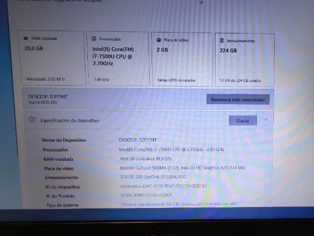 Notebook 15" FullHD | Intel i7 | 20gb memoria | nvidia - Foto 4