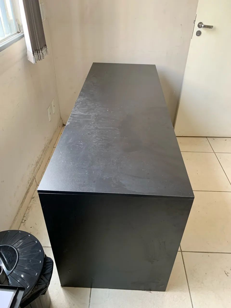 mesa escritório preta madeira - Foto 4