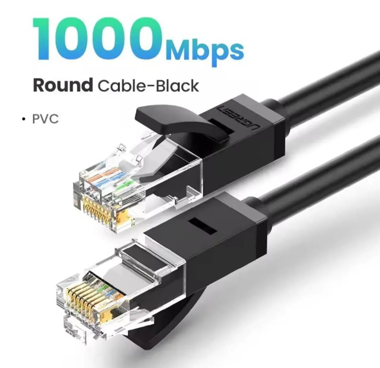 Cabo de Rede Cat6 1m Flat Ugreen Gigabit 1000Mbps Ethernet - Foto 3