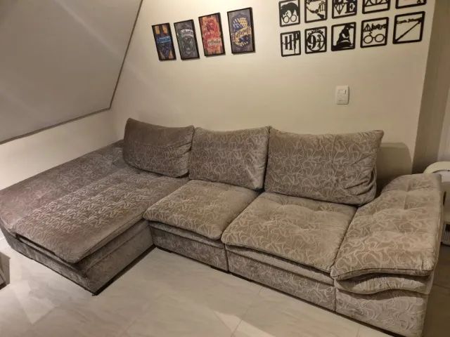 Sofá modular 3 lugares com chaise - 3,20m - confortável e espaçoso - Foto 4