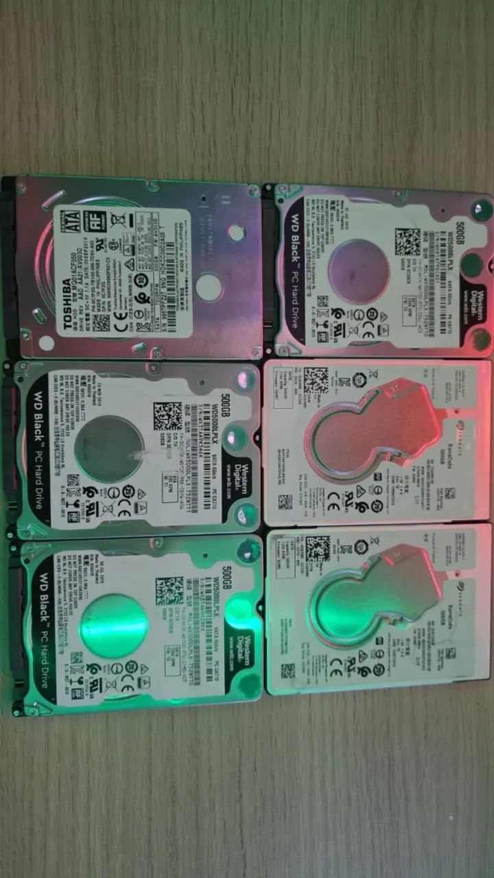Kit 6 HDs com 500gb cada(compativel com PC e Notebook)