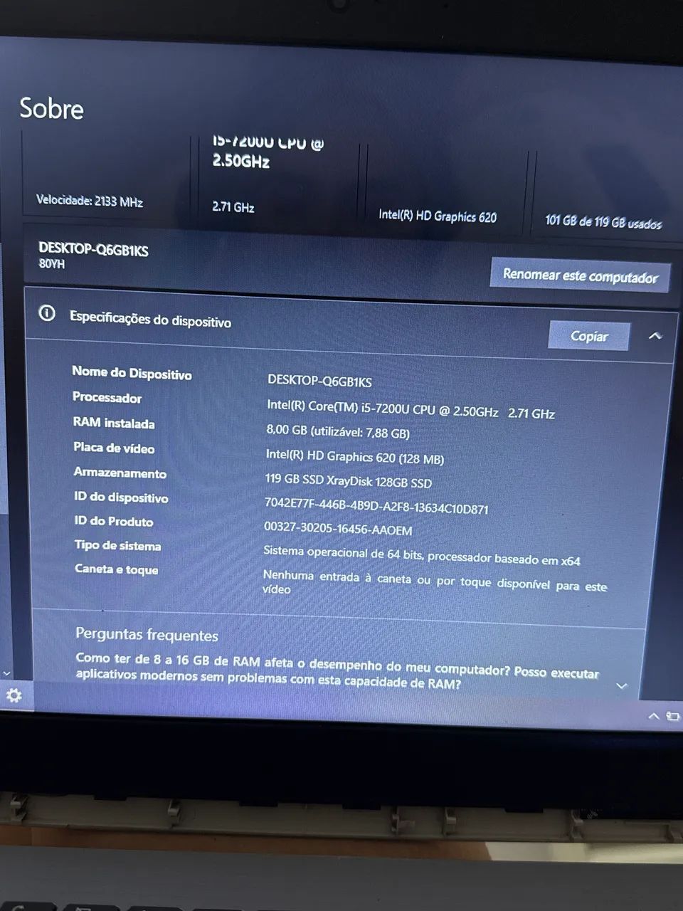 Lenovo IdeaPad 320 de 15,6 Seminovo  - Foto 5