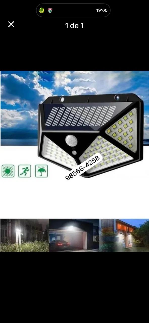 Luminária solar com sensor 