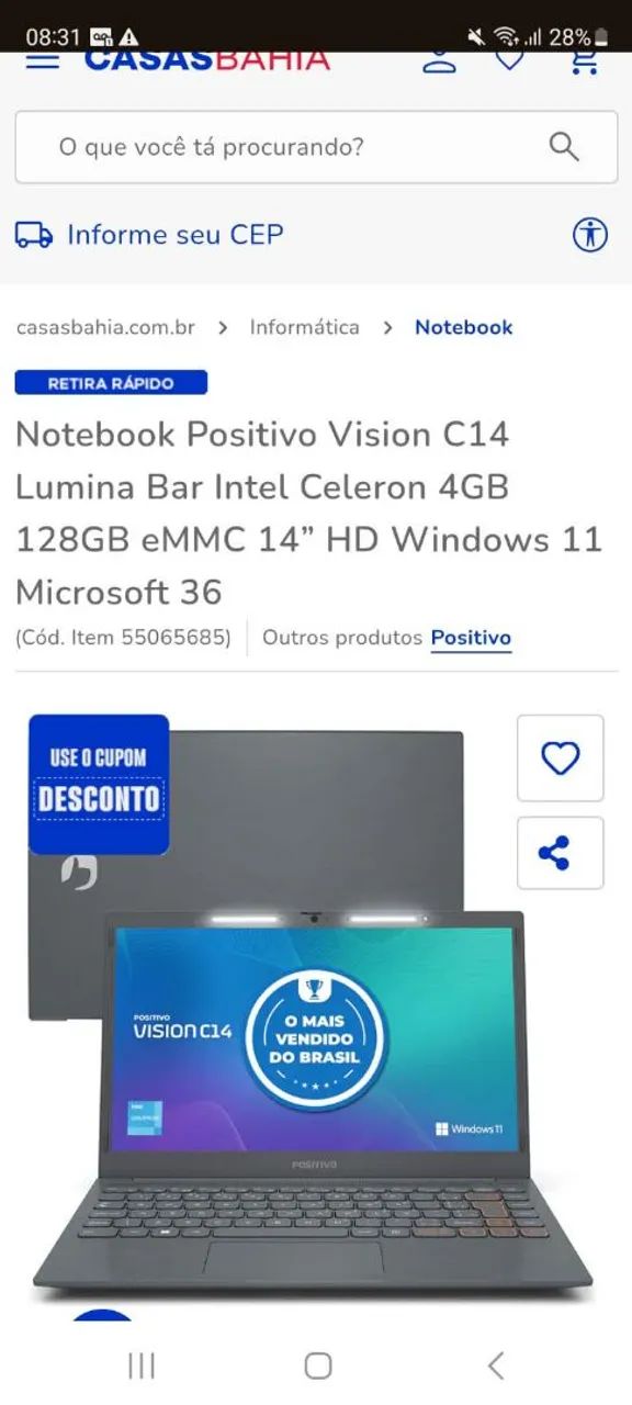 Notebook positivo vision 14c - Foto 3