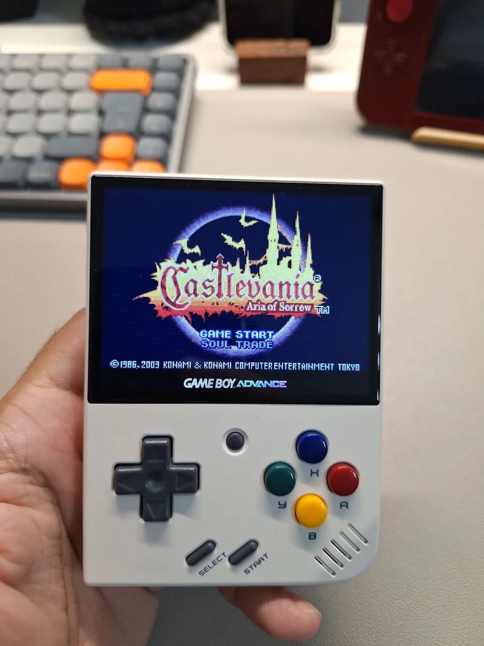 Miyoo mini plus - edição com relógio interno, cartão de 64GB com jogos e capinha