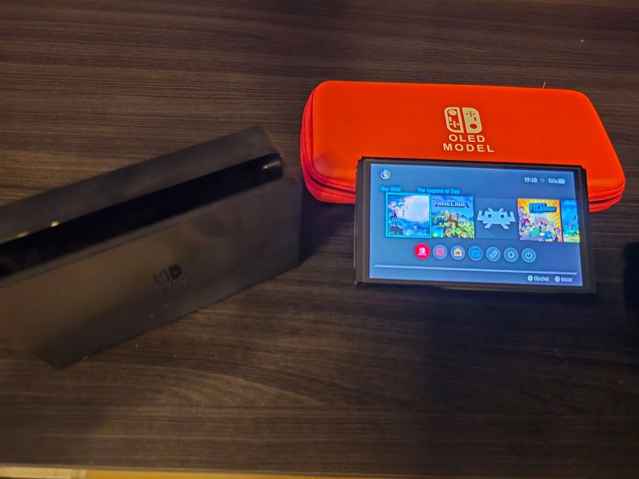 Nintendo switch Oled, completo com deck para TV e case, desbloqueado  - Foto 2