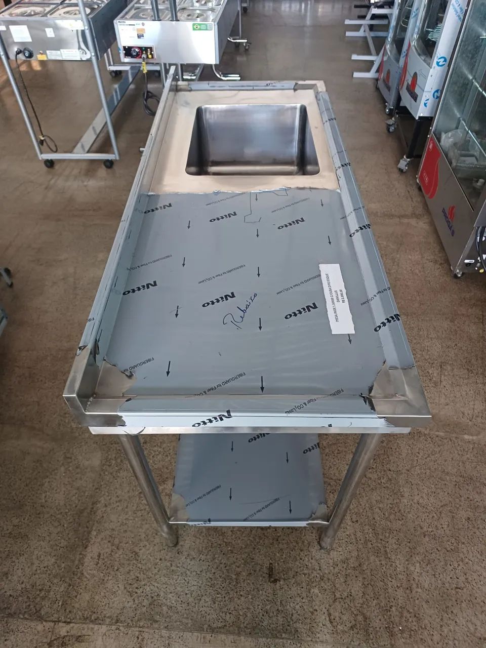 * Mesa Inox 1.50x60cm c/Cuba Direito  - Foto 4