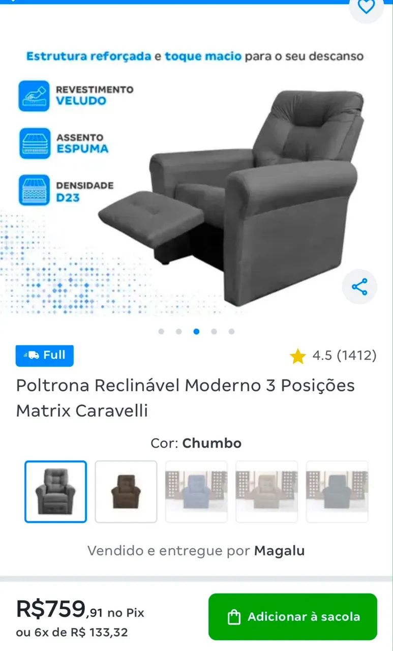 Poltrona reclinável 
