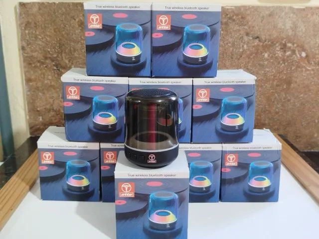 MINI CAIXA DE SOM BLUETOOTH RGB 360° - POTENTE E COMPACTA!  NA CAIXA
