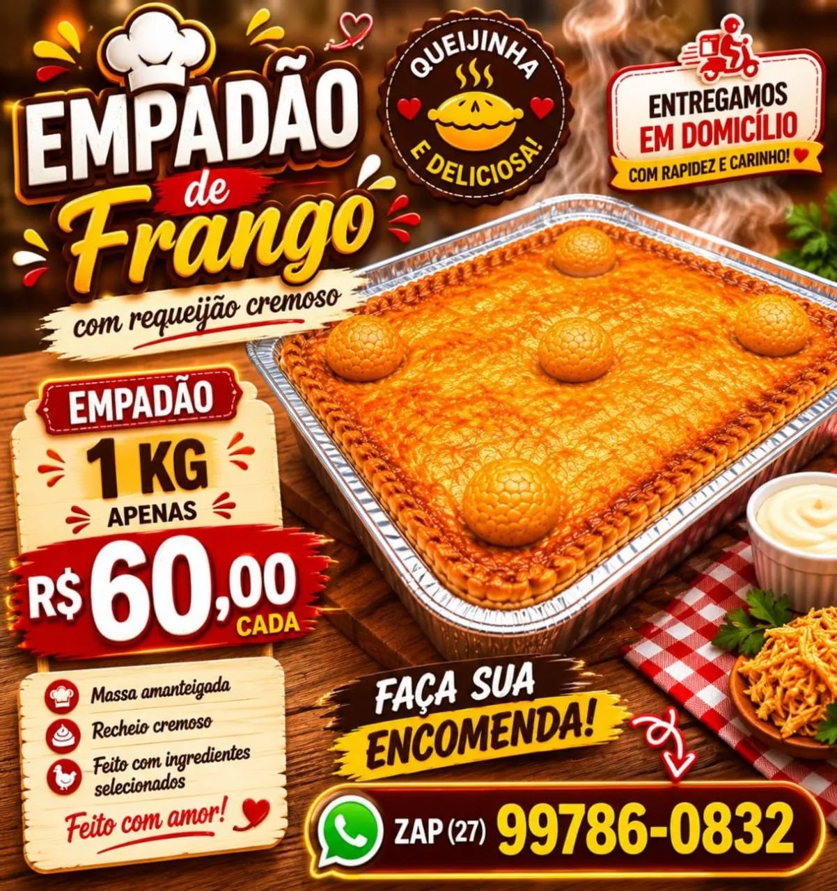 Empadão de frango com requeijão cremoso - Foto 3