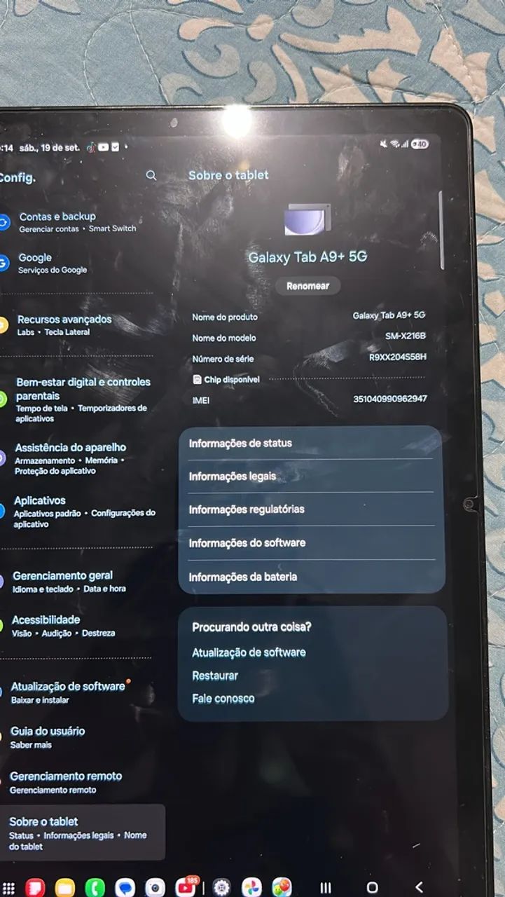 Tablet A9+ Samsung novo sem detalhes  Pego celular na troca  - Foto 2