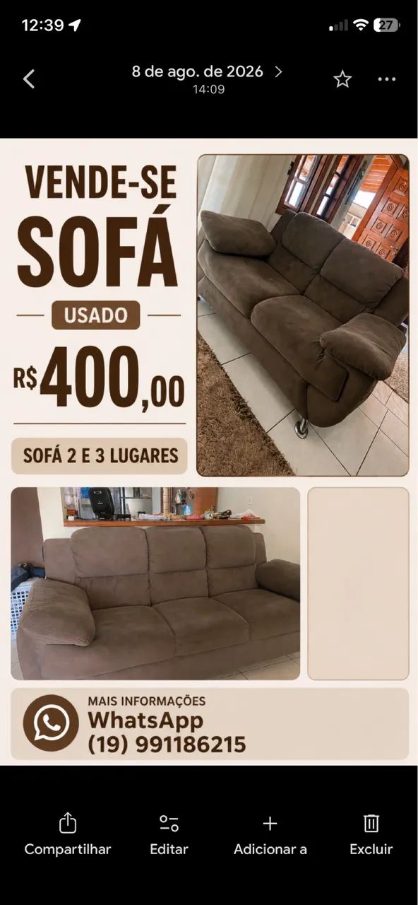 SOFÁ 2 e 3 lugares