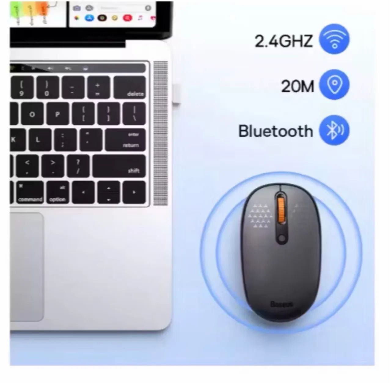 Mouse Baseus Original Bluetooth & 2.4G Novo  - Foto 3