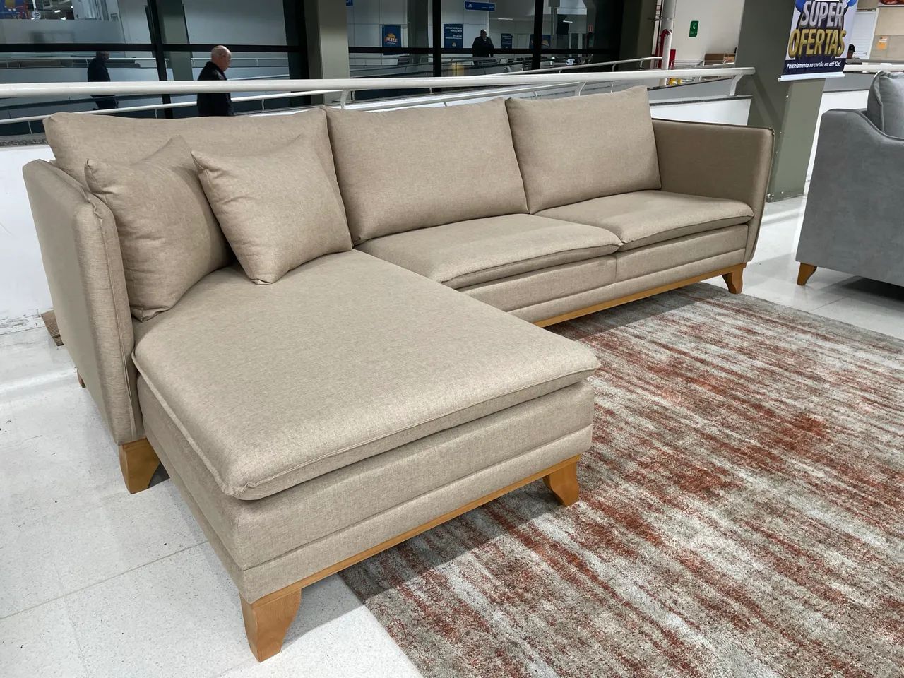 Lindo sofá com chaise 290x160 linho  - Foto 4