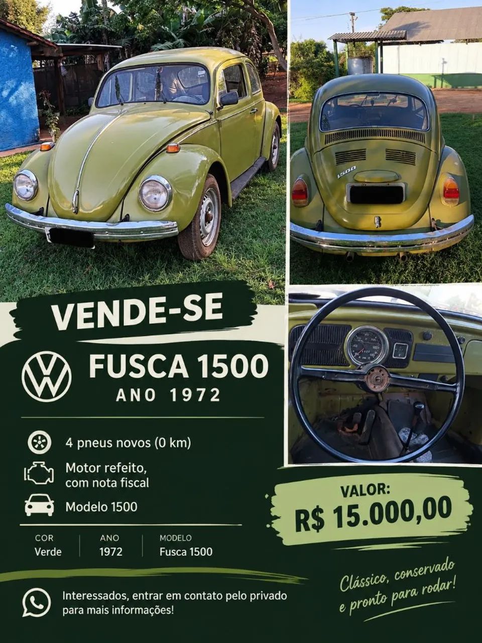Volkswagen Fusca 1300 1972