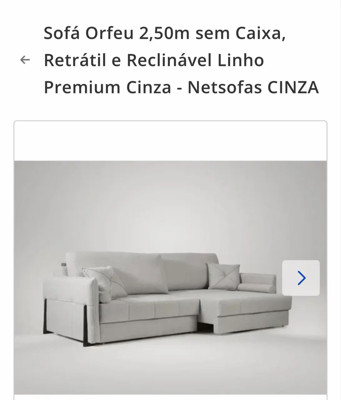Sofá linho cinza  - Foto 5