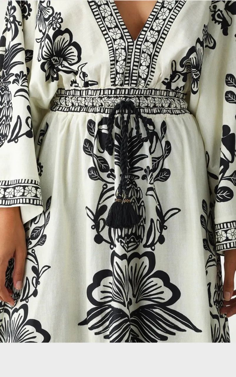 Vestido FARM Midi Doce Caminho Off-White  - Foto 3